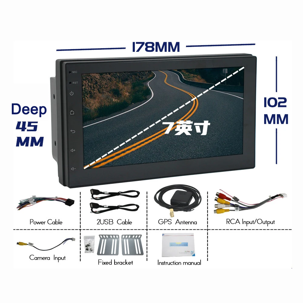 2 Din Android 7 8 9 10 Inch Car Multimedia Video Player Universal 2DIN Stereo Radio GPS For Volkswagen Nissan Hyundai Kia Toyota