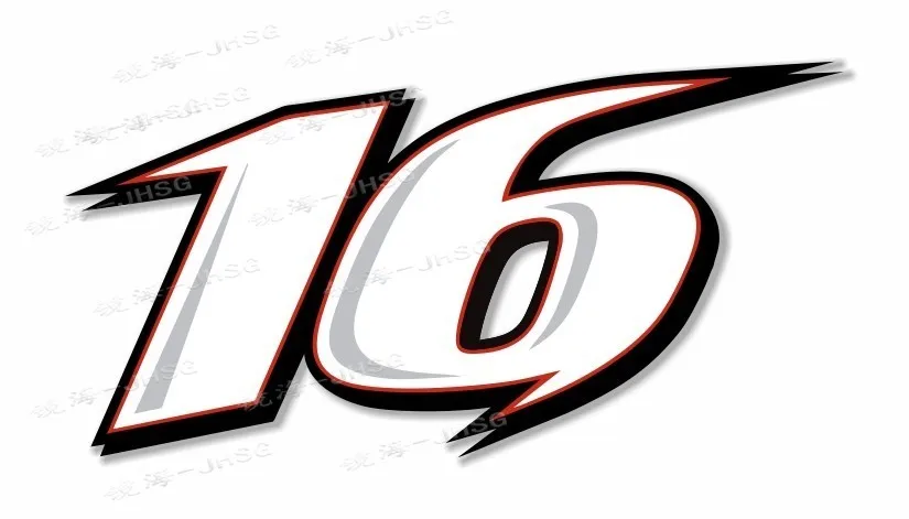 Car # 16 Die-cutting Stickers, Scratch Stickers for Car and Motorcycle Bumpers