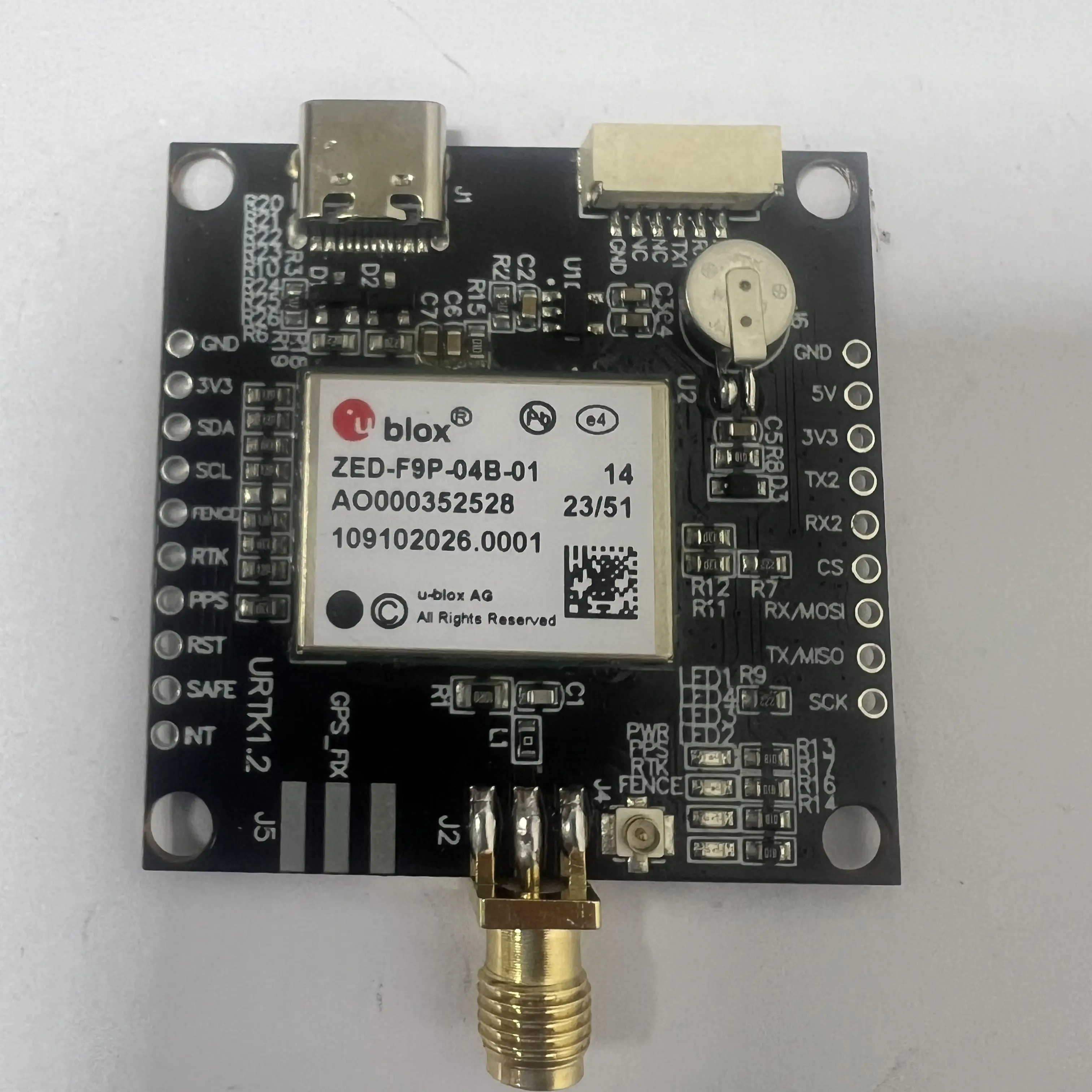 UBLOX ZED-F9P High Precision RTK Module Centimeter Differential Positioning Board TYPE-C Interface