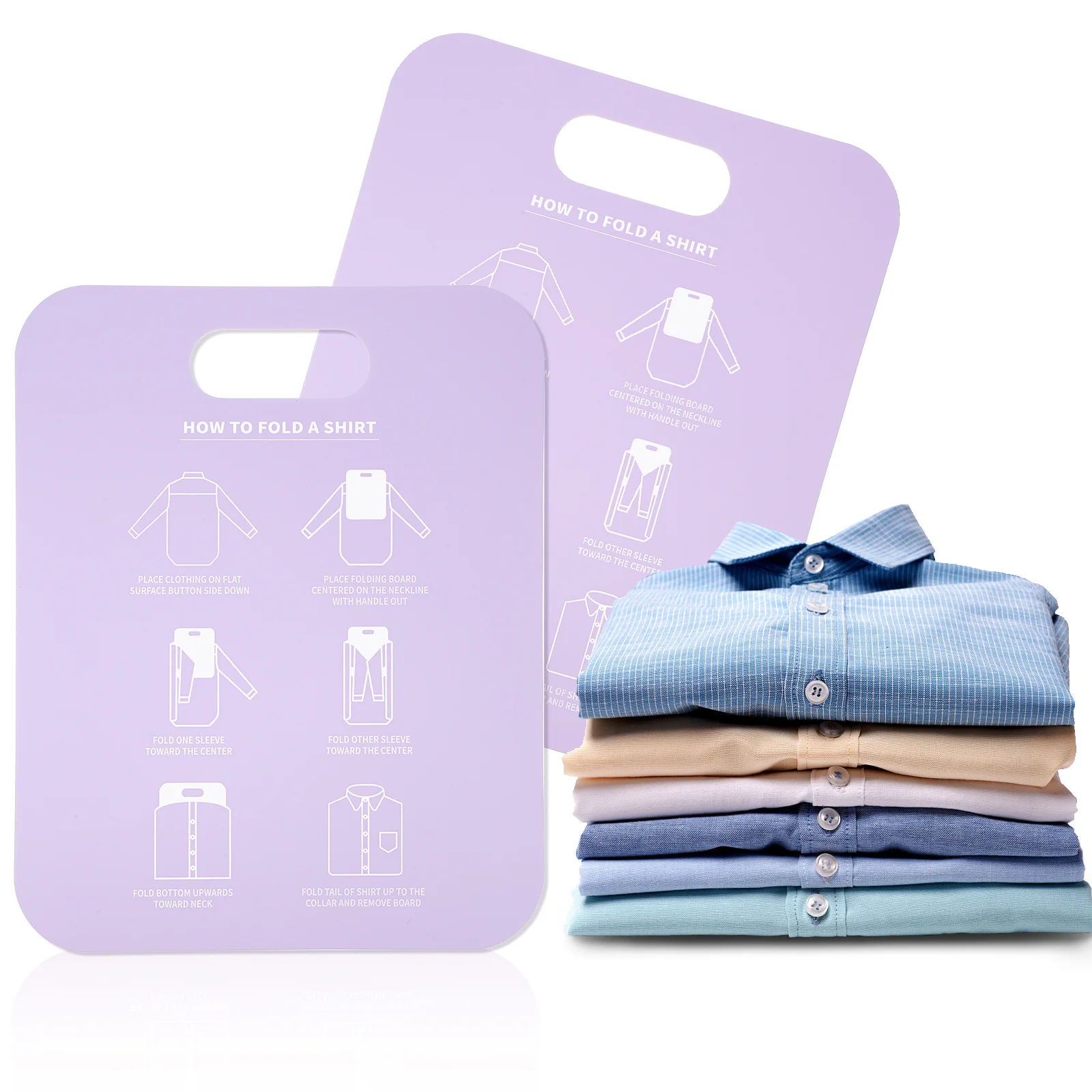 

2 Pcs Shirt Folding Board Laundry Tool PP Cardboard for Clothes Folder Liner Form Lining