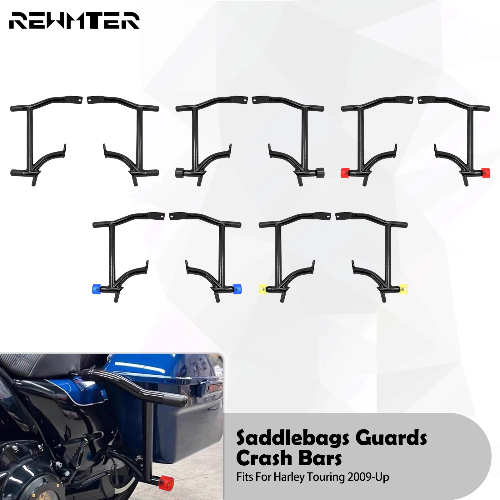 

Motorcycle Saddlebags Crash Bars Left Right Rails For Harley Touring Street Electra Glide Road King Glide 09-24 Saddlebag Guards