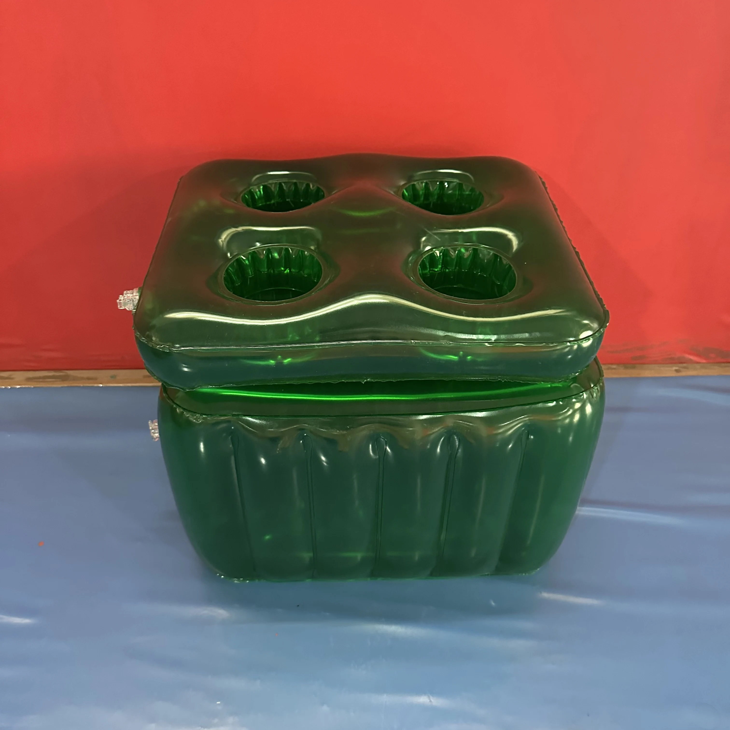 Portable Inflatable Floating Ice Cooler with Cup Holders, Pool Beach Party Floating Drink Holder Float for Water Entertainment