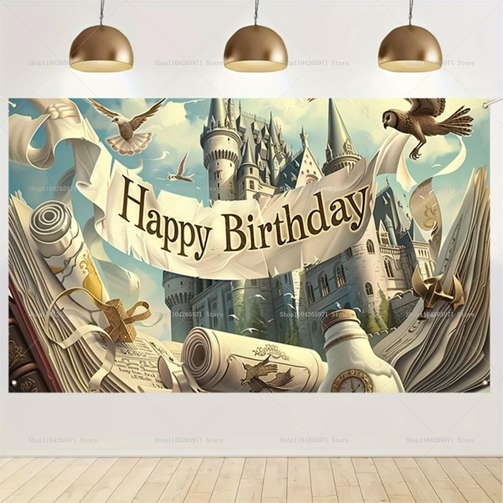 Hogwarts Magic Academy Theme Birthday Party Decoration Harry Potter Kids Gift Backdrop Baby Shower Supplies Photography Props view 3
