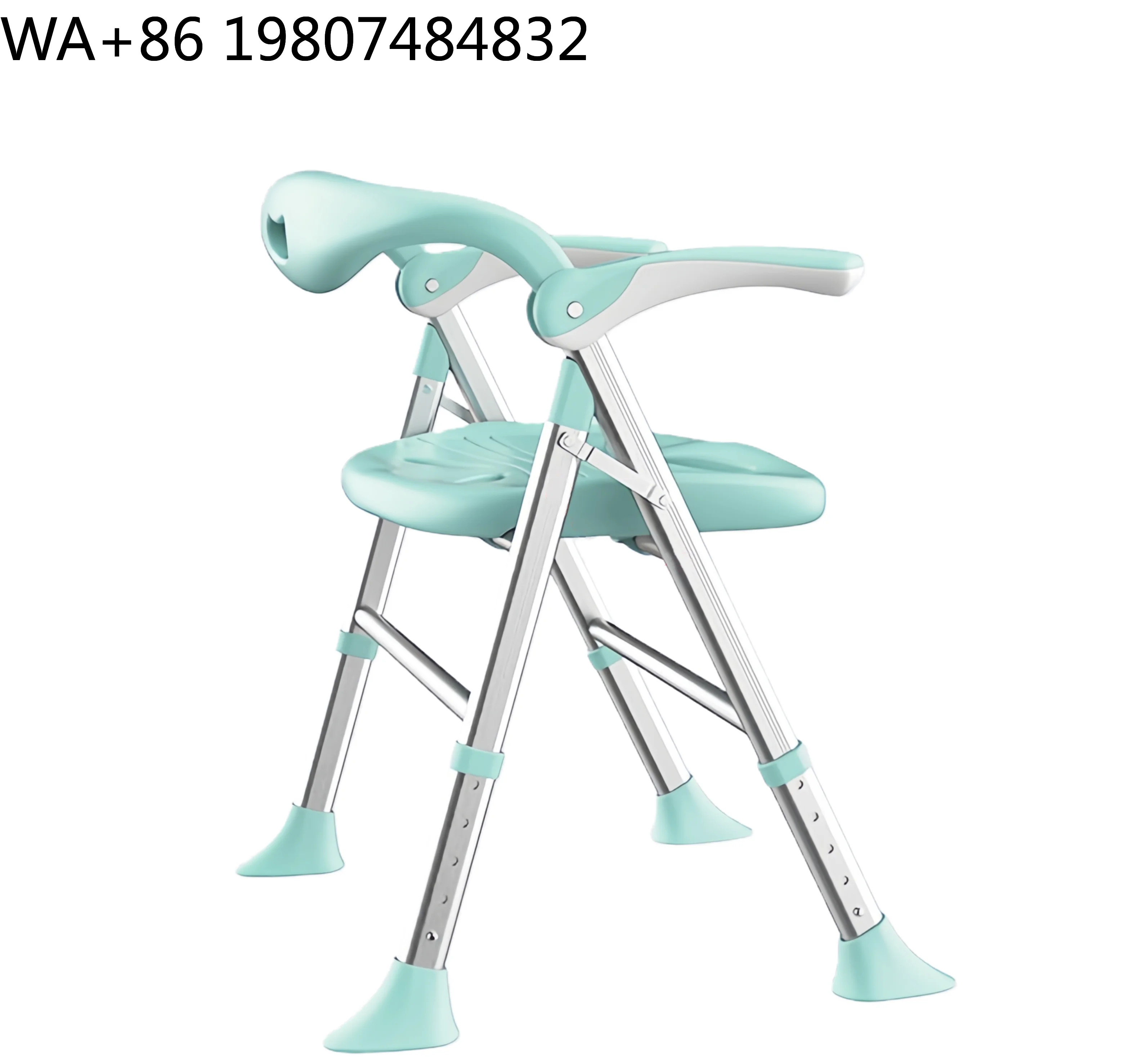 Fold Adjustable Backrest Shower Stool Lightweight Compact Anti-slip Max 150KG Load Safe Auxiliary Seat For Elder Disabled
