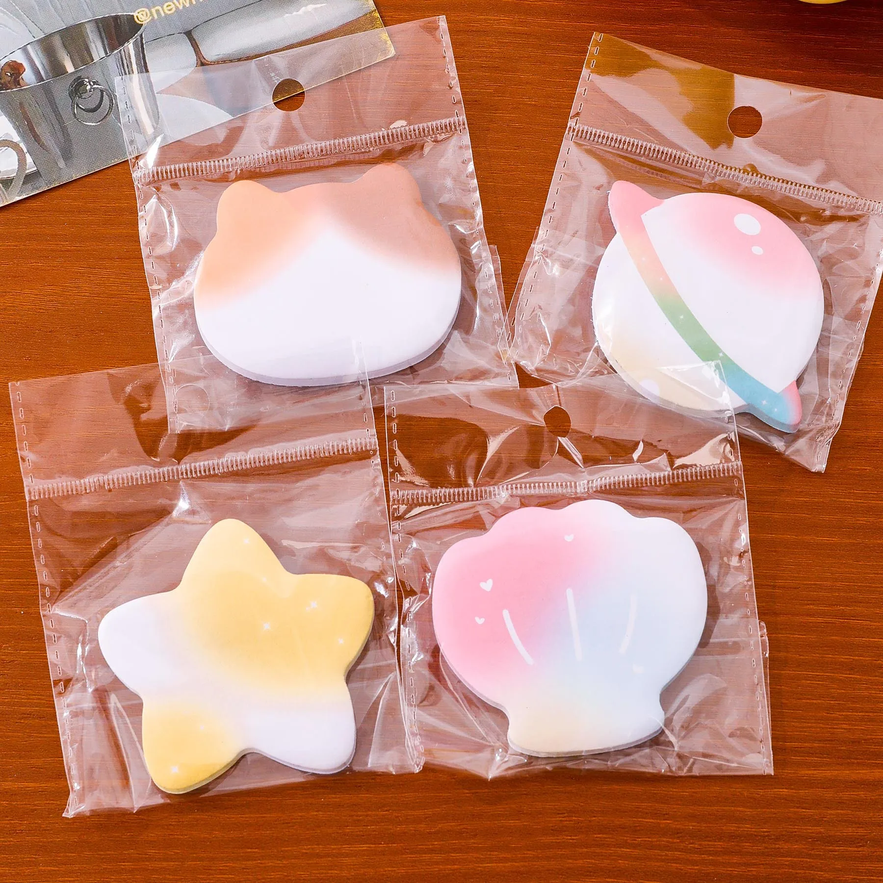 Student Stationery 60/240/480 Sheets Gradient N Stickers & Sticky Notes, Stars Shells Shapes Message Memo Pads for School