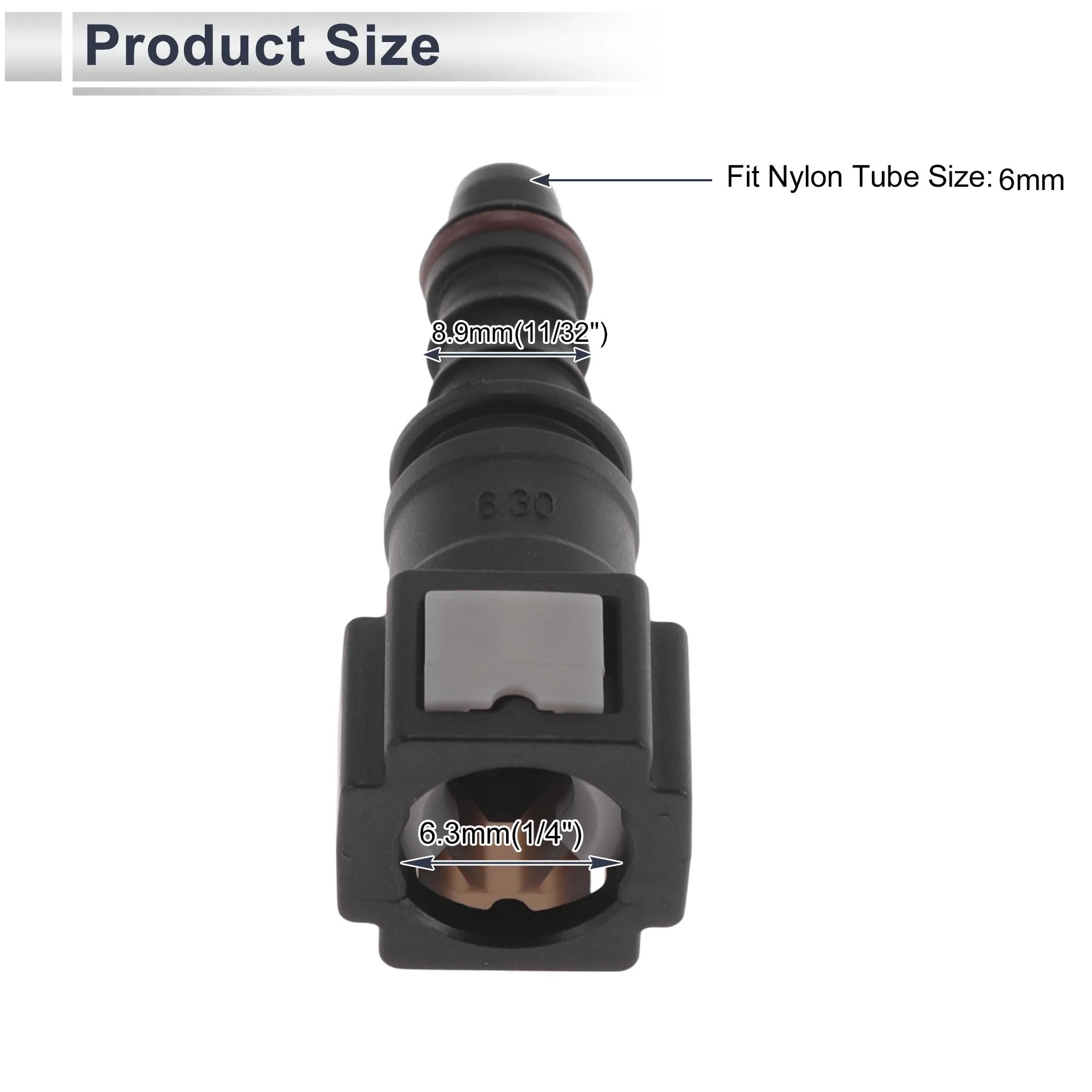 X Autohaux Vehicle Fuel Line Quick Connector 6.3 mm ID 5.4/6.5/6.8/8.9mm OD Auto Fuel Line Coupler Hose Plastic Car Accessories