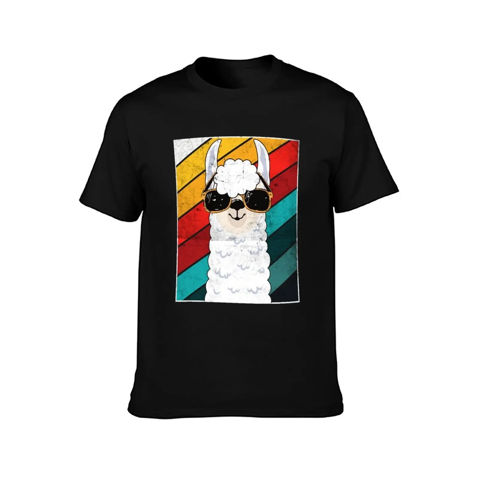Alpaca retro gift Cool llama with sunglasses VIntage T-Shirt Plus Size All Match Tee Shirt T-Shirt