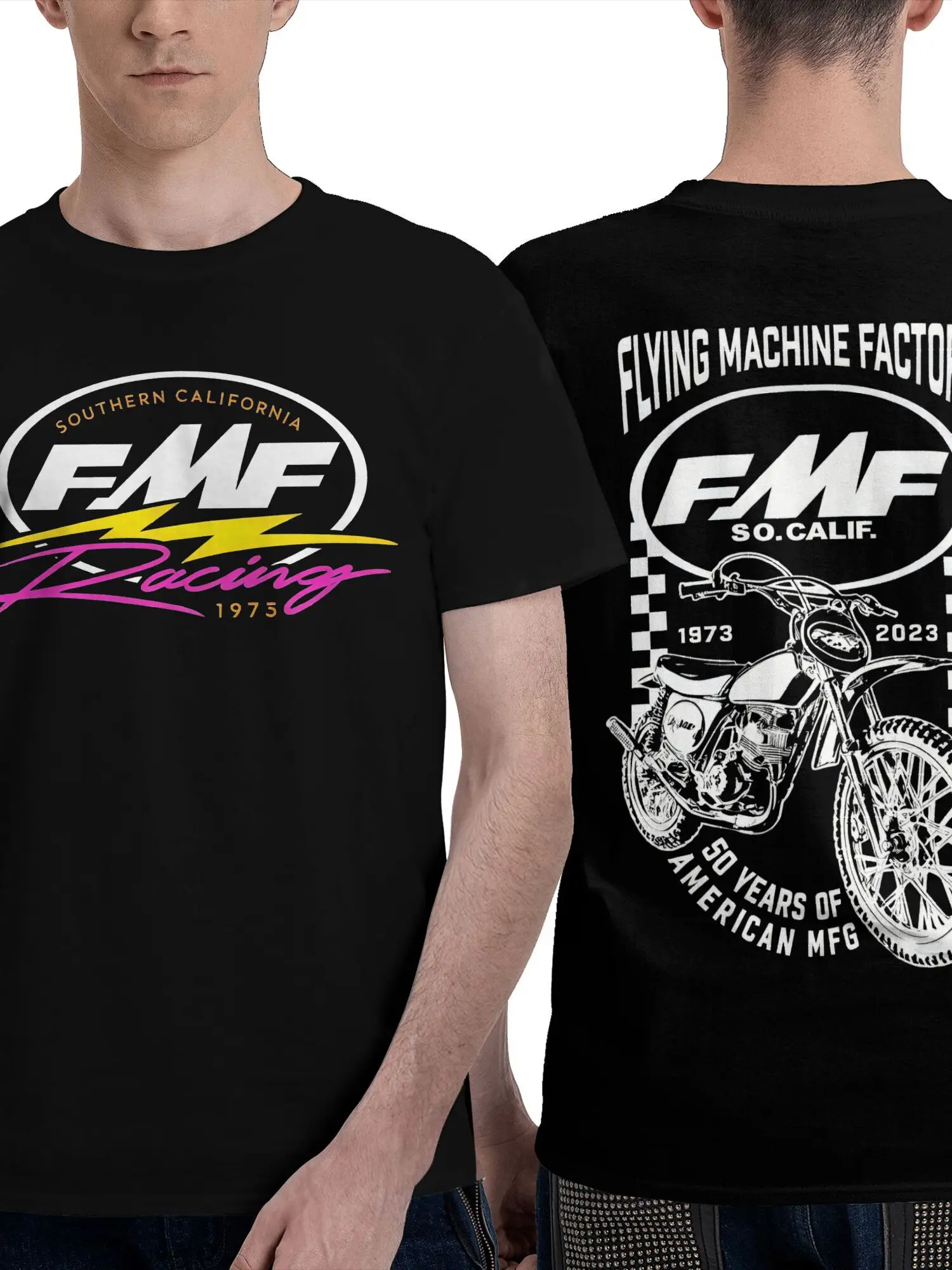 

FMF Racing Herman Мужская винтажная мотоциклетная футболка с рисунком, большая уличная футболка из 100% хлопка с гоночным дизайном в стиле ретро