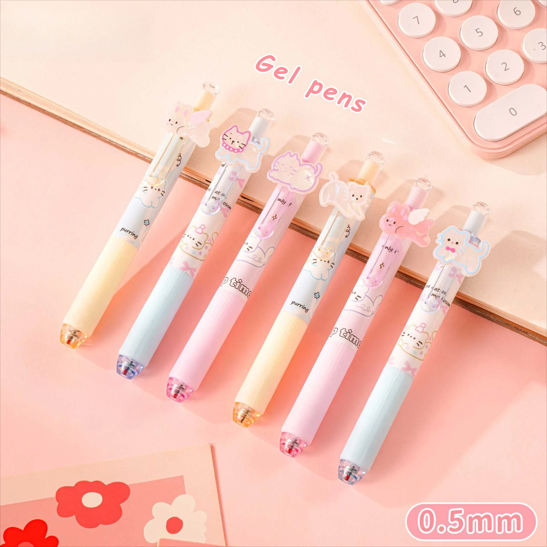 

Sanrio kawaii korean stationery boligrafo gel 0.5mm cute cat helloy kitty gel pens stationery supplies erasable pen