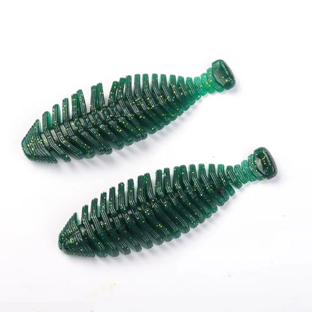 4/6pcs Multi-Bone Design Pigskin Lure Multi-Segment Body Soft Texture Soft Fish Lures Potato Chip Shape 4/6pcs Pack