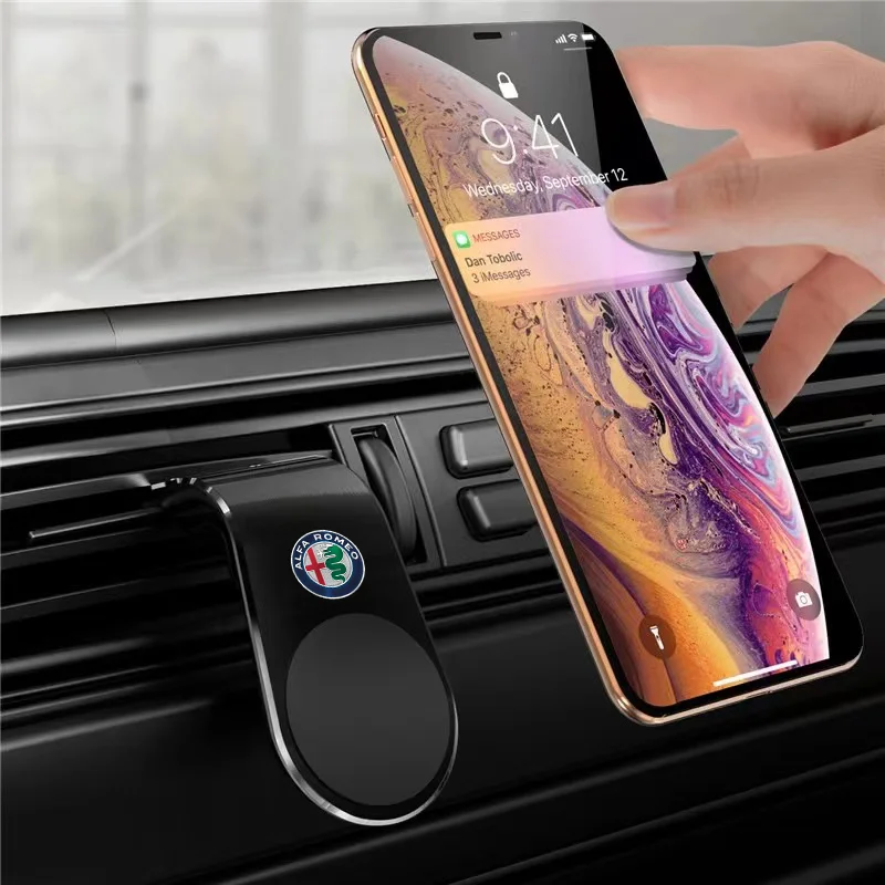 Hub Caps 1Pcs Magnetic Car Phone Holder Metal Stand Accessories For Alfa Romeo 159 Spider Giulia Giulietta 156 Tonale Mito 147 8
