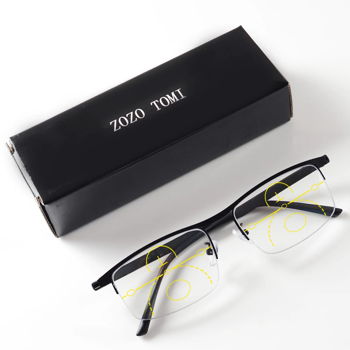 

Progressive multifocal reading glasses, TR semi-frame presbyopia glasses, unisex design.