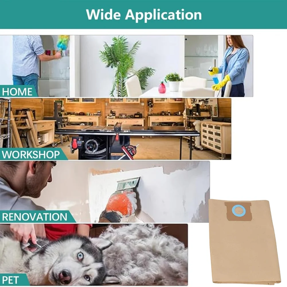 10 Uds bolsa de polvo apta para Dewalt Dxva19 4104 accesorios para aspiradoras repuestos bolsa de papel para polvo-A19G