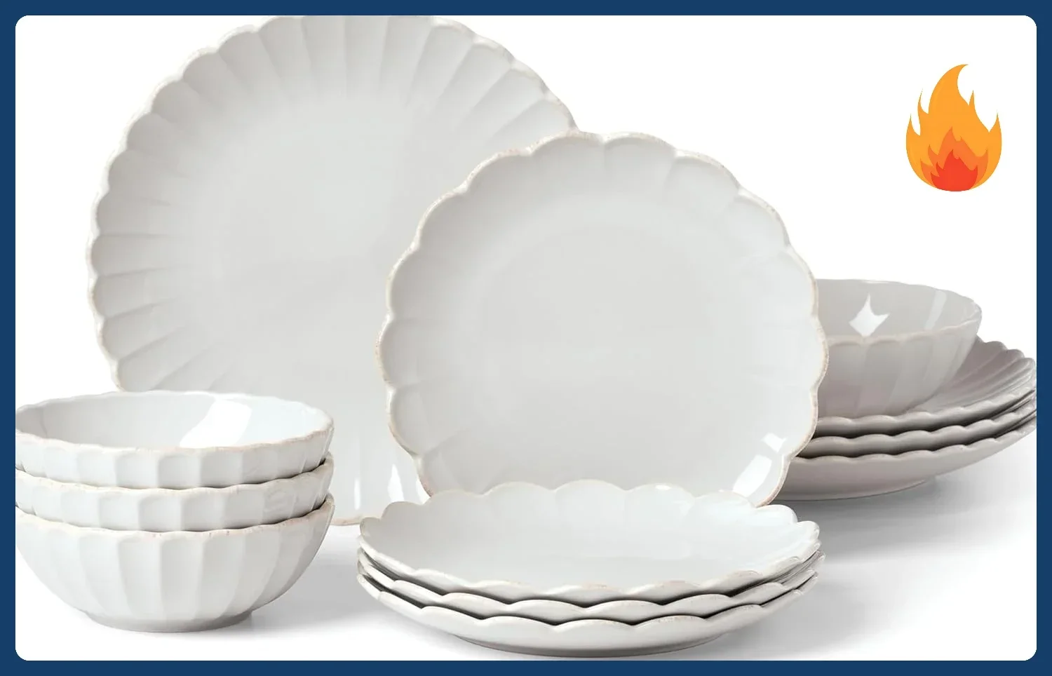 

Набор посуды French Perle Scallop из 12 предметов, 17,70 фунтов, белый цвет