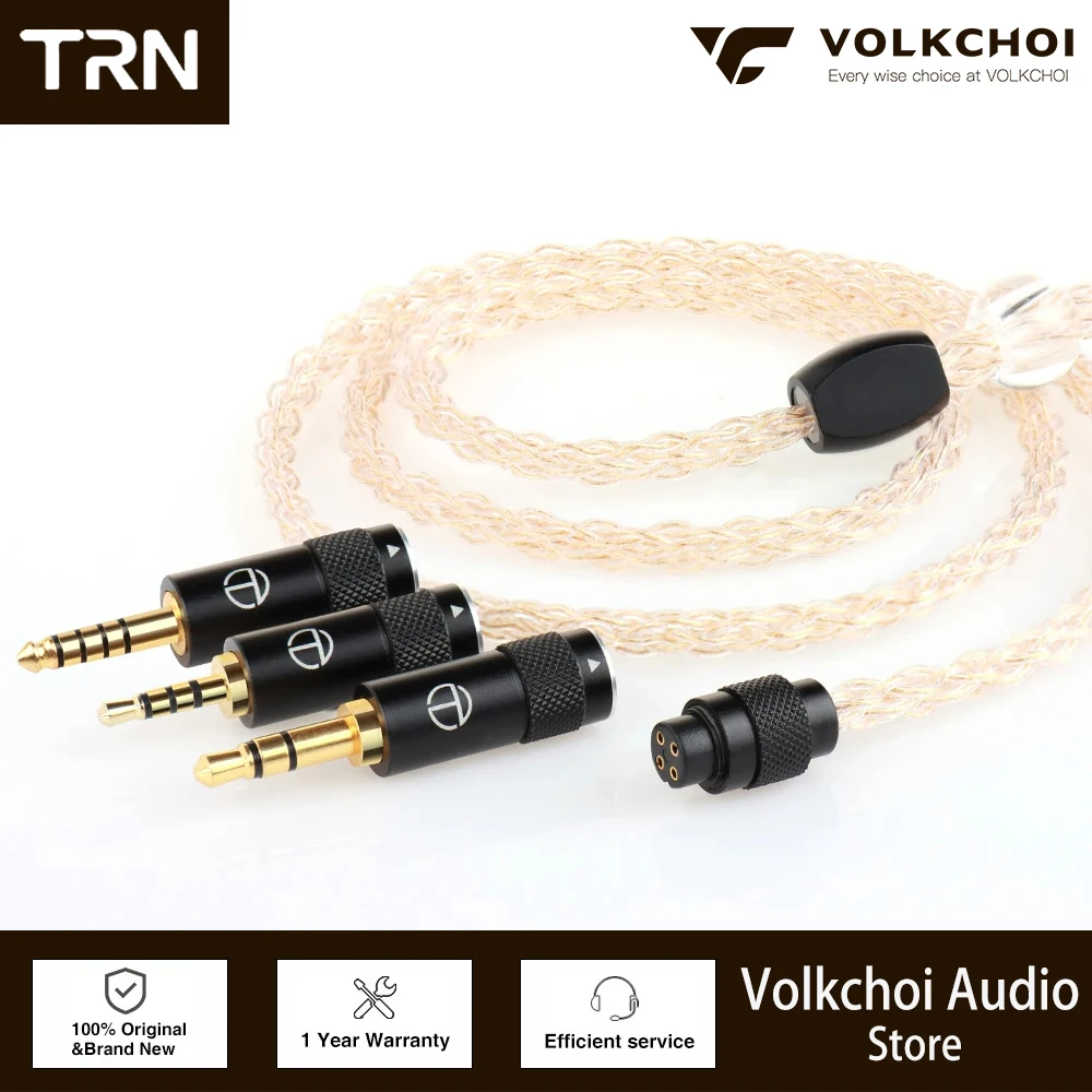 

TRN TX Earphone Cable 8 Core Monocrystalline Copper Plated Real Gold Detachable Upgrade Cable For KZ PR2 TRN MT1 V90 VX PRO TA1