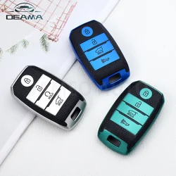 4Buttons TPU Leather Car Remote Key Case Cover for Kia Sportage Cerato Optima K2 K3 K4 K5 Rio Picanto K2 Soul Sorento Ski Sedona