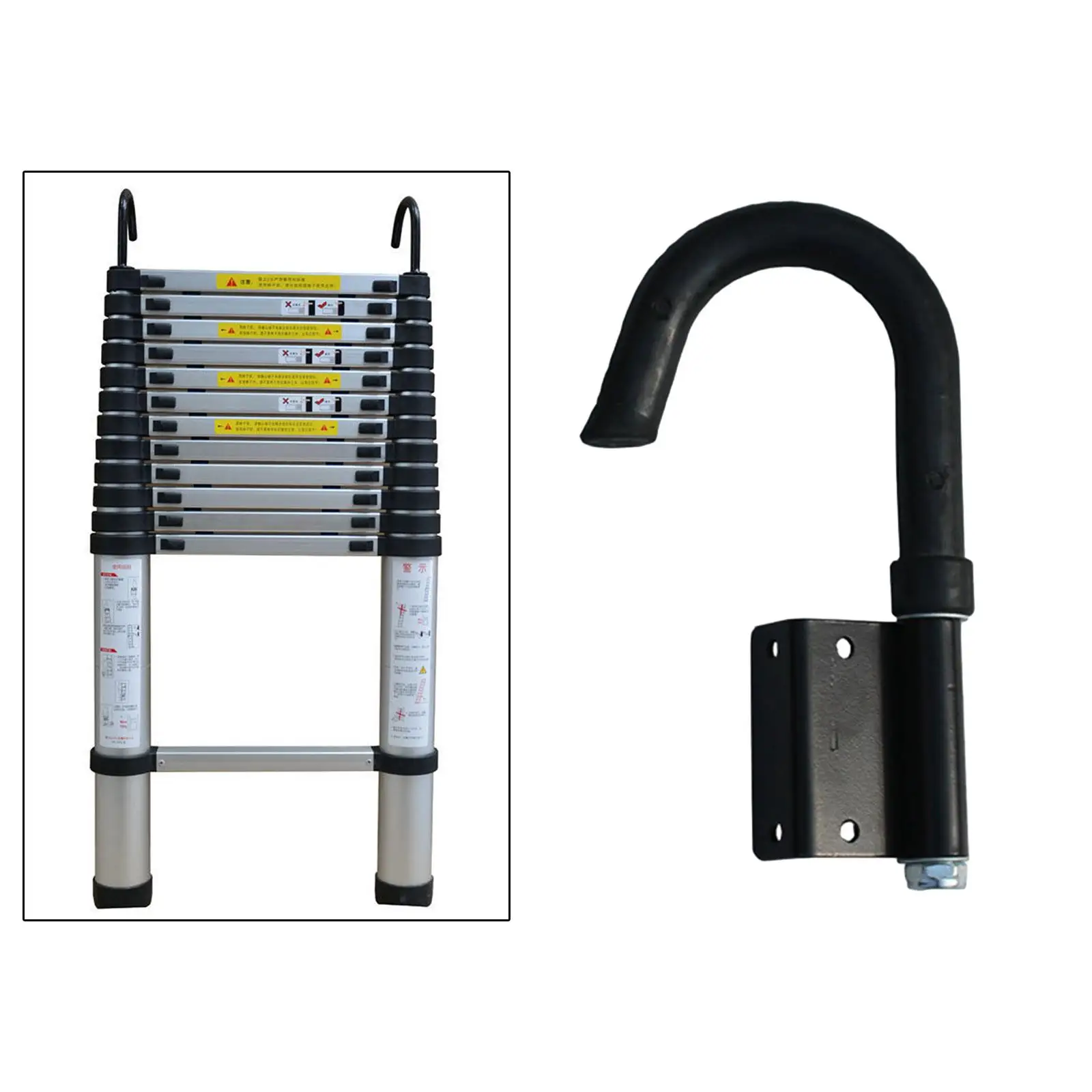 Telescoping Ladder Hook Stabilizers Standoff Aluminum Alloy Durable Roof Hook Kit Surface Protectors for Extension Ladders