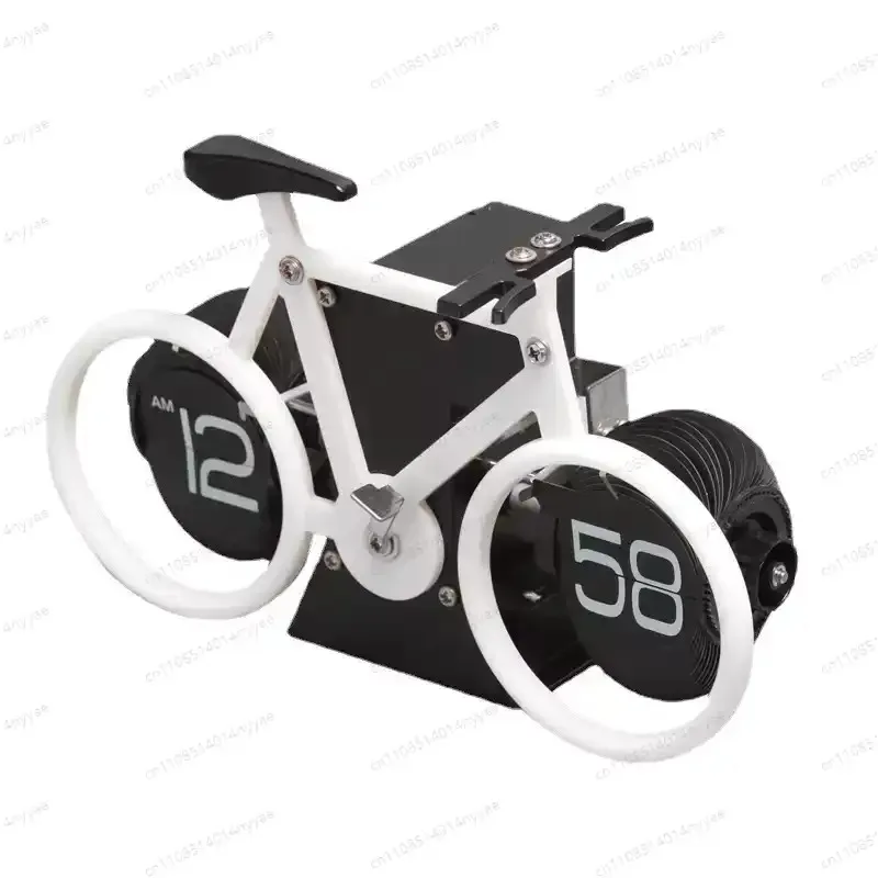 Automatic Flip Clock Bicycle Shape - Vintage Page-Turning Desk Clock, Retro Home Decor for Living Room, Bedroom, Office Gift - view 5