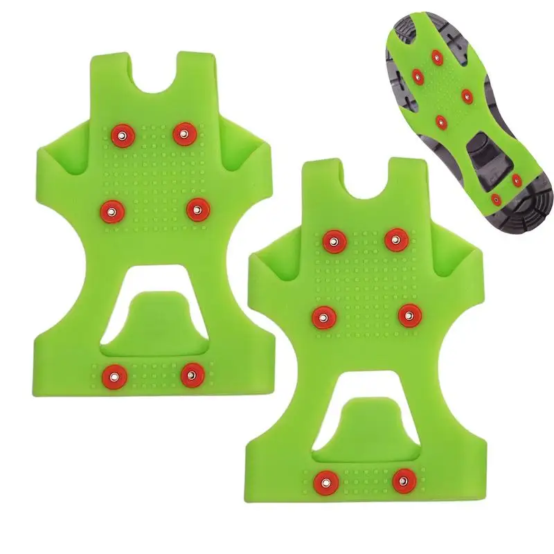 

Gripper Spikes For Shoes Ice Snow Grips Ice Spikes Crampons Spikes With 6 Steel Crampons Silicone Traction Cleats Shoe Spikes