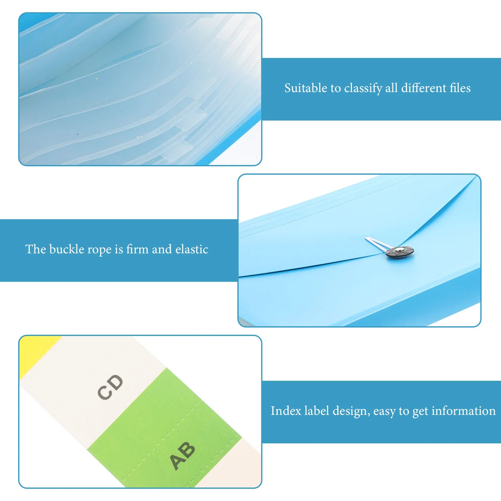 

Test Paper Clip File Holder Folder Bill Organizer for Desk Expanding Bills According Pp with Pockets Office
