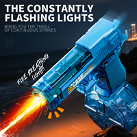 Electric Shaying Water Gun, Automatic Squirt with Pistol Realistic Gun Muzzle Flame Summer Outdoor Beach Swimming Pool Party Toy
