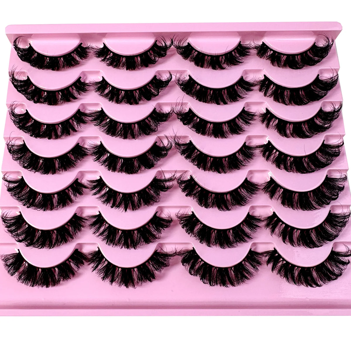 14 pares de pestañas cortas suaves de 15-20mm con forma de ojo de gato, esponjosas y tenues, embalaje hecho a mano, 100% esponjoso, pestañas de visón naturales, herramienta de maquillaje