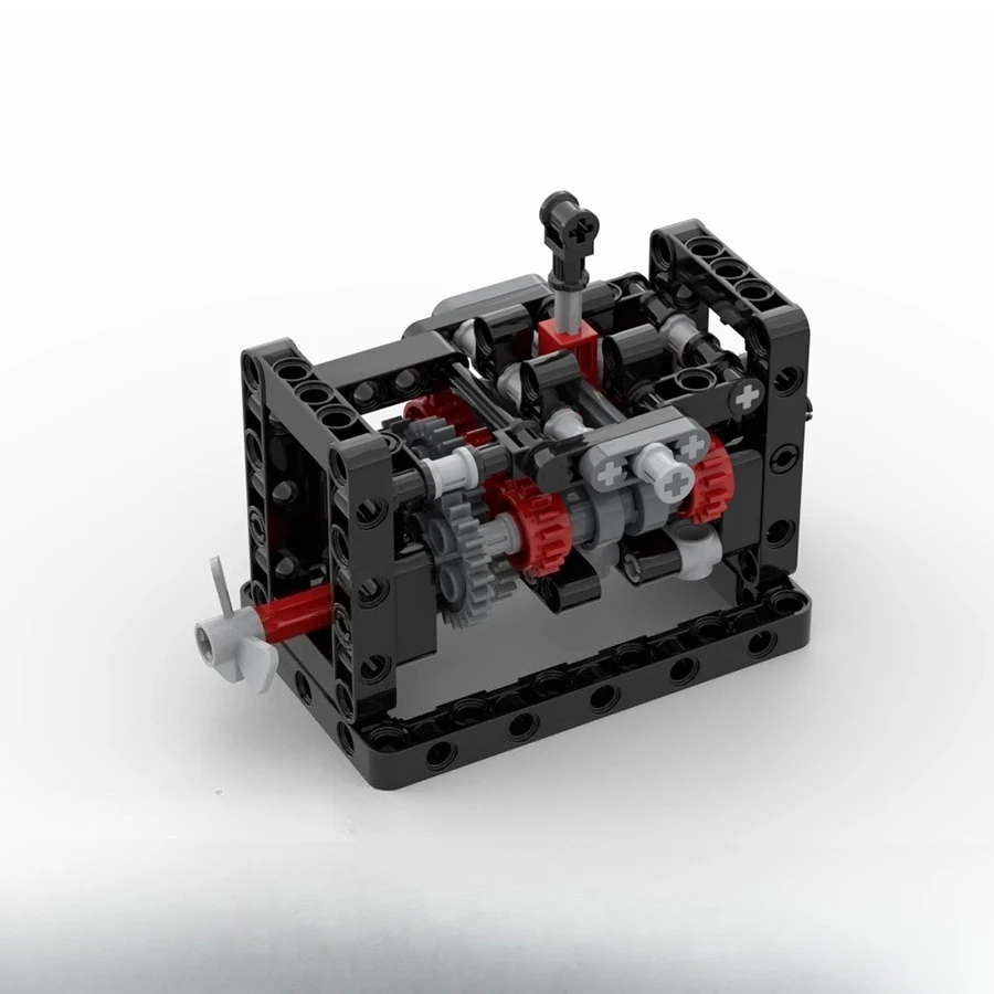 MOC Manual 6-Speed Transmission Technology Building Blocks Compatible Motor Gearbox Assembly Gear Toys Bricks DIY Gifts