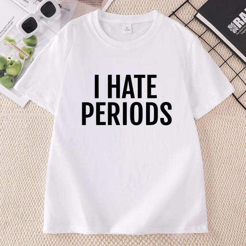 Ich hasse die Periode T-Shirt Lustige T-Shirts für Männer und Frauen Unisex Schweres Baumwoll-T-Shirt Lässiges Rundhals-T-Shirt mit Aufdruck Kurzarm-T-Shirts Kleidung – Detail 5