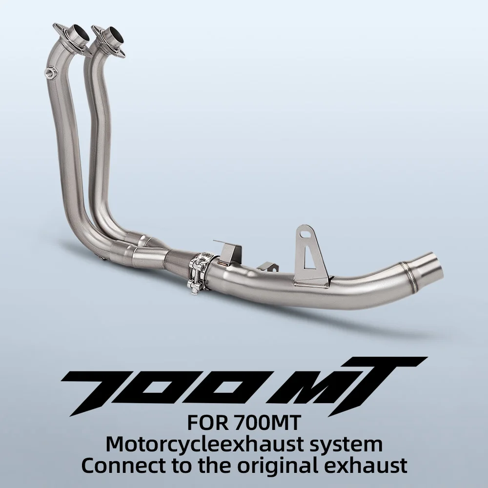 

Motorcycle front exhaust connection pipe stainless steel connects to the original exhaust muffler for 700MT