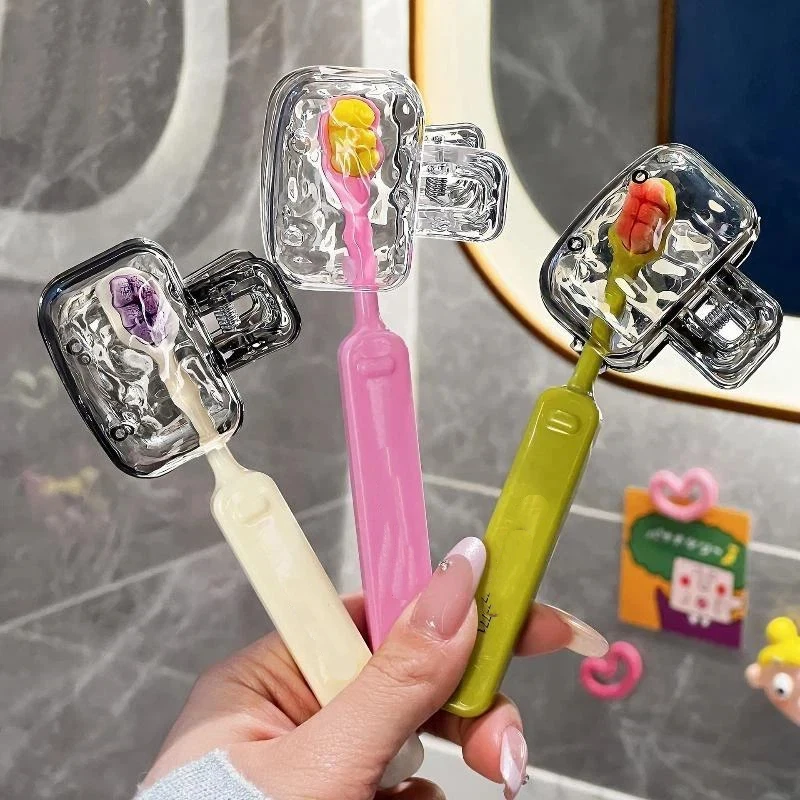 Household Toothbrush Storage Clip - Portable Travel Toothbrush Dust Protective Cap - Storage Box Portable Toothbrush Head