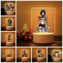 Mikasa Ackerman 3D Visual Acrylic Lamp for Game Room Decor Boys Girls Birthday Gift