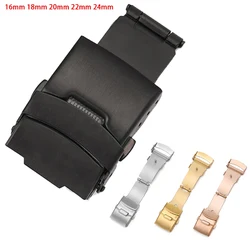 316L Solid Stainless Steel Buckle 16mm 18mm 20mm 22mm 24mm Seiko Clasp Double Lock Button Luxury Buckle Metal Watch Accessories