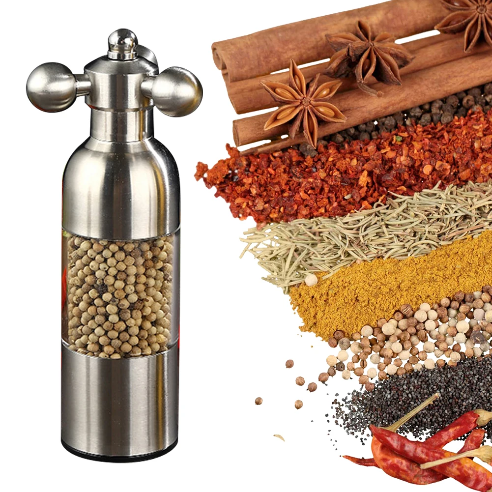 

Sesame Spice Grinder 304 Stainless Steel Spice Seasoning Bottle Adjustable Coarseness Manual Grinding Bottle BBQ Accessories