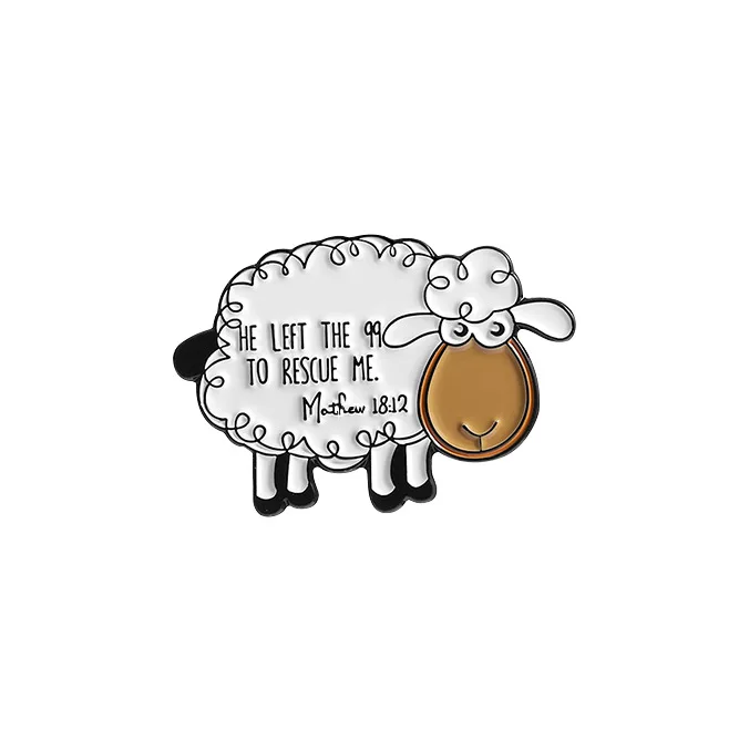 Cartoon Animal Cute Sheep Quotes Metal Brooches Creative English Jewelry Medals Clothing Brooches English Accessories Enamel Pin