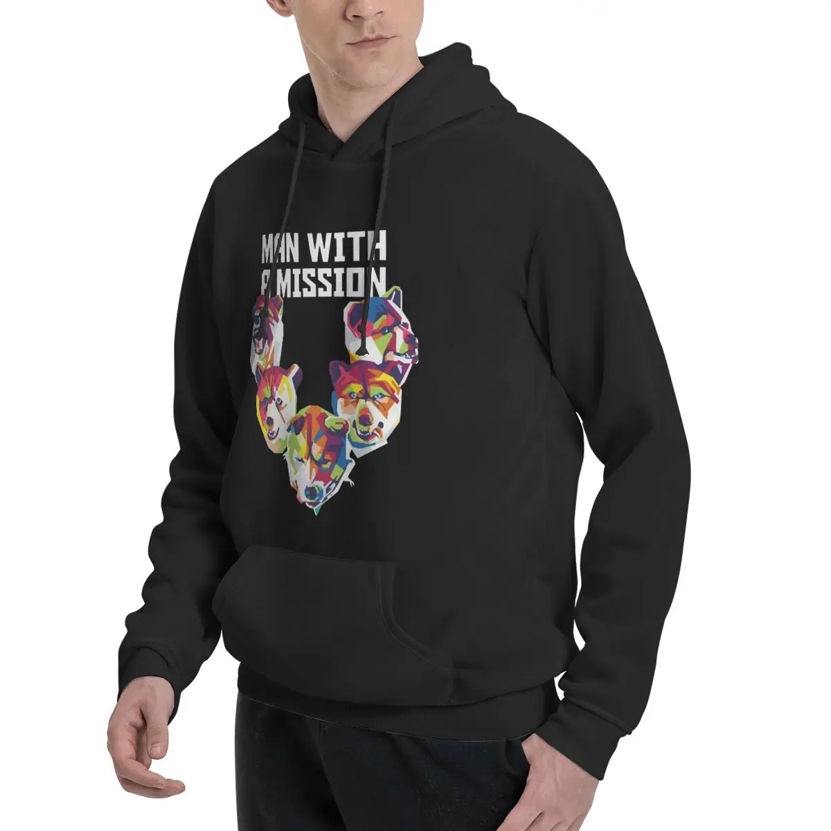 Sweat à capuche en polyester pour homme avec un groupe de mission, Wpap Popart, Sweat-shirt chaud, Couleurs Dif