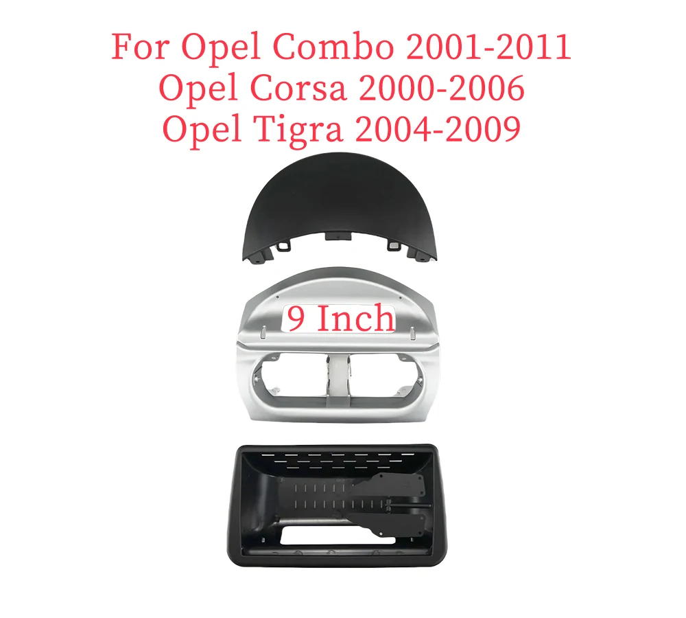 9 Inch Car Frame Fascia Adapter Android Radio Dash Fitting Panel Kit For Opel Combo Corsa Tigra 2001-2011