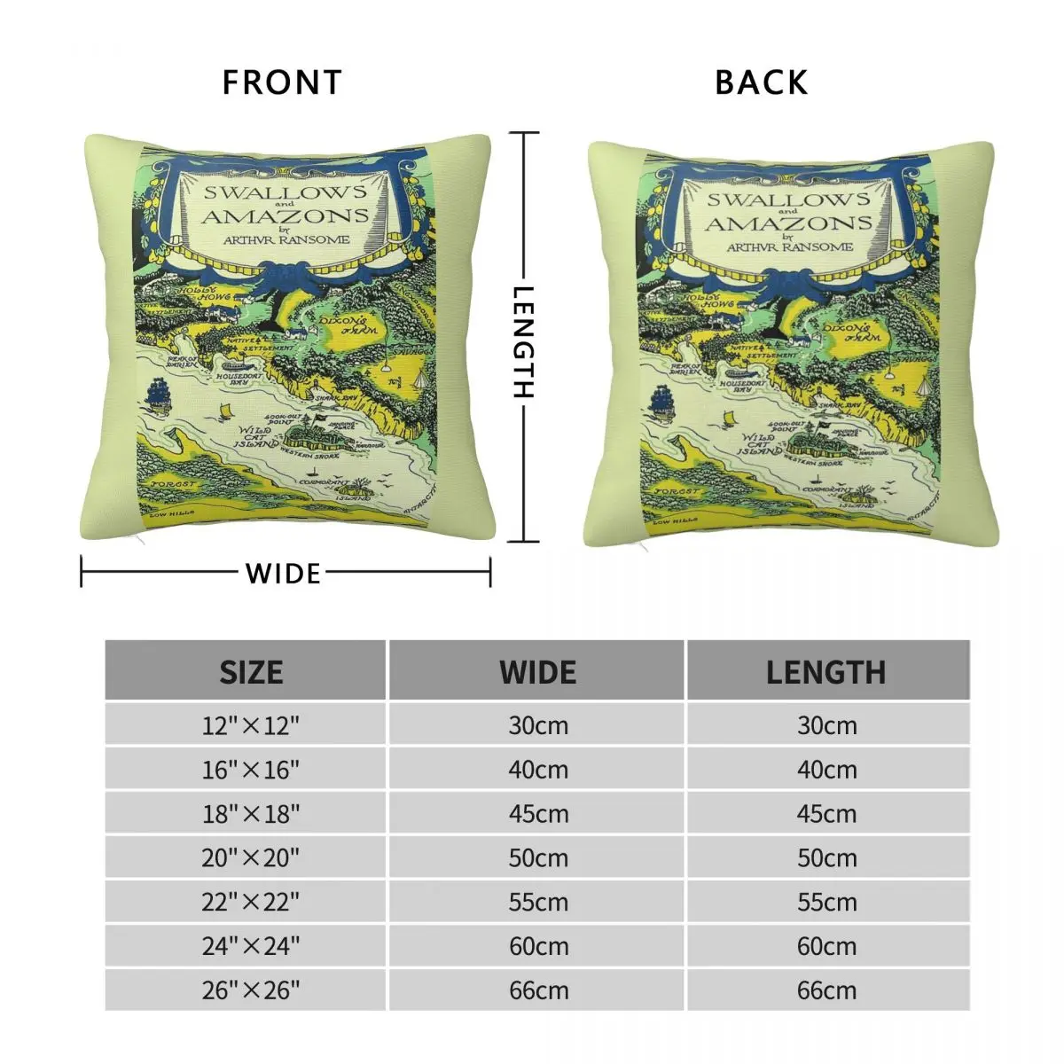 Swallows And Amazons Arthur Ransome Square Pillowcase Polyester Linen Velvet Pattern Decorative Throw Pillow Sofa Cushion Cover