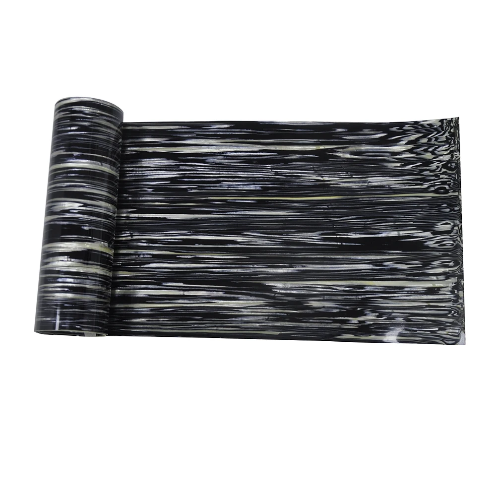 2Pcs Celluloid Sheet Drum Wrap Musical Instrument Deco Black Beige Wood Grain 10x60\'\' and 16x60\'\'