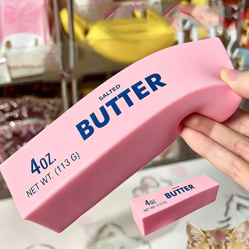 Butter Stick Squishy Stress Ball Fidget Toy Crunchy Squeeze Toy Round Blocks Filled ASMR Anti Stress Release Hand Relax Gift Toy
