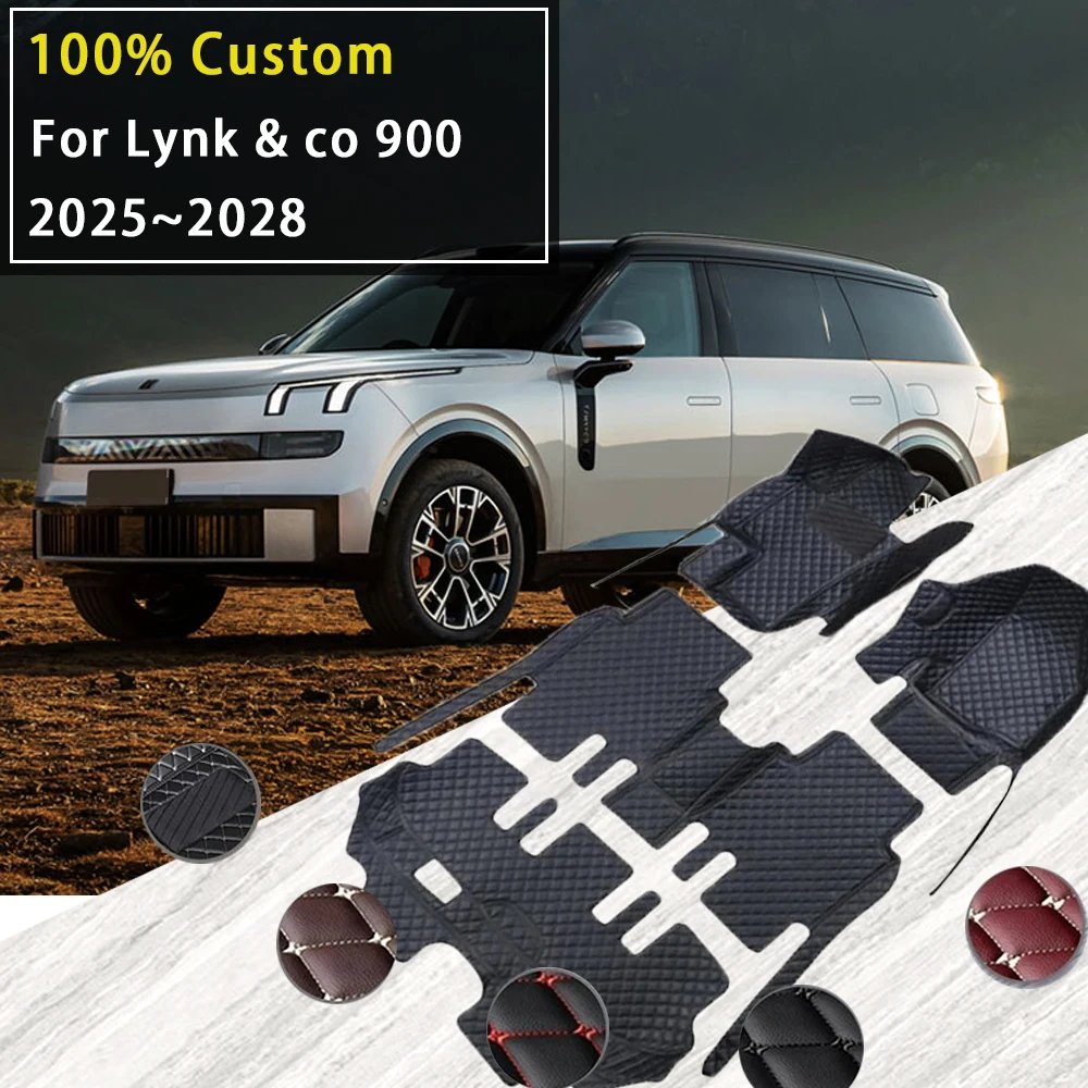 Car Floor Mats For Lynk & co 900 EM-P 2025 2026 2027 2028 6seat Waterproof Rugs Carpets Full Set Auto Interior Part Accessories