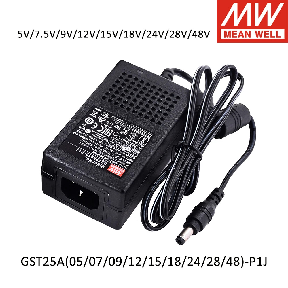 MEAN WELL GST18A GST25A GST40A GST60A P1J Industrial Adaptor 5V 7V 9V 12V 15V 18V 24V 28V 48V Meanwell Switching Power Supply