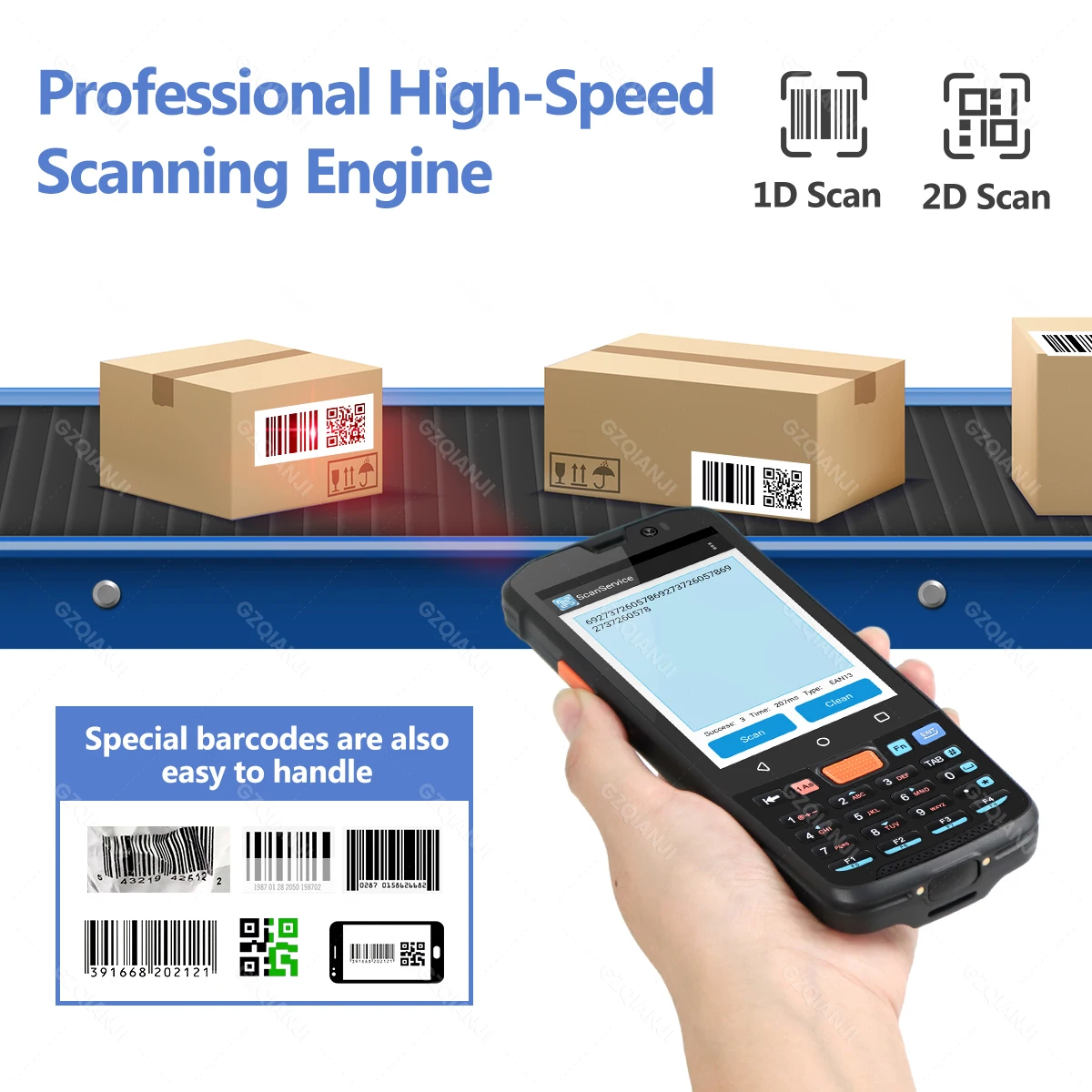 Imagem -04 - Pda Data Collector com 1d 2d qr Barcode Reader Scanner para Uso de Armazém Terminal Android 11 4g64g Nfc 3g32g