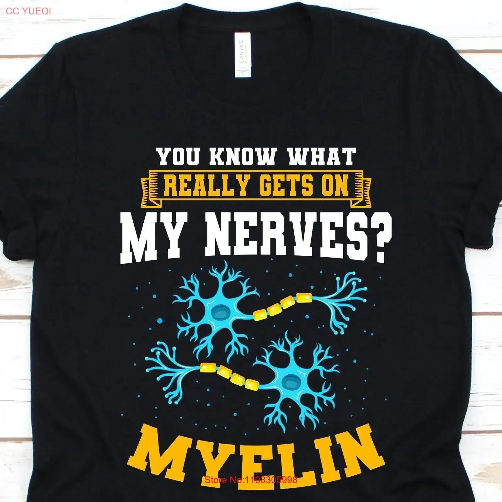 T-shirt « Vous savez ce qui me rend vraiment nerveux » pour les neuroscientistes, les amateurs de neurosciences, design du système nerveux, vintage