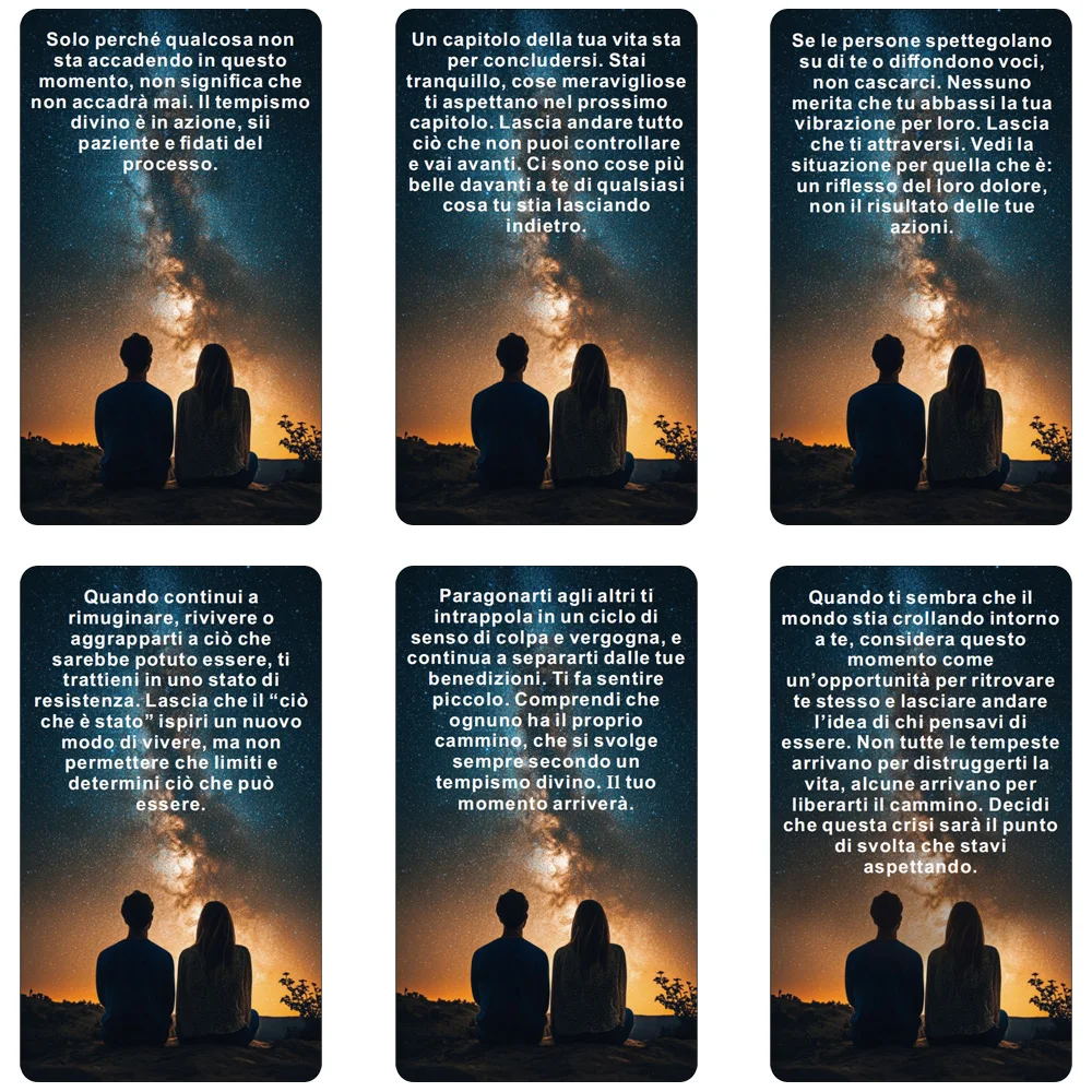 Carte dei tarocchi italiani, messaggio dell'universo Carte Oracle, 54 mazzi con parole chiave, carte Oracle italiane