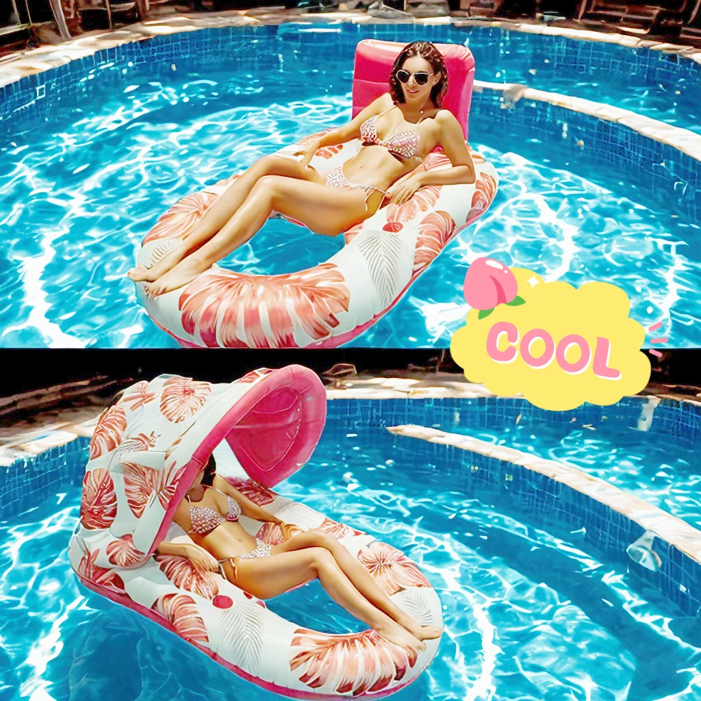 2025New PVC Inflatable Floating Row Foldable Air Mattresses Swimming Pool Summer Party Beach Water Float Bed Lounger Chair