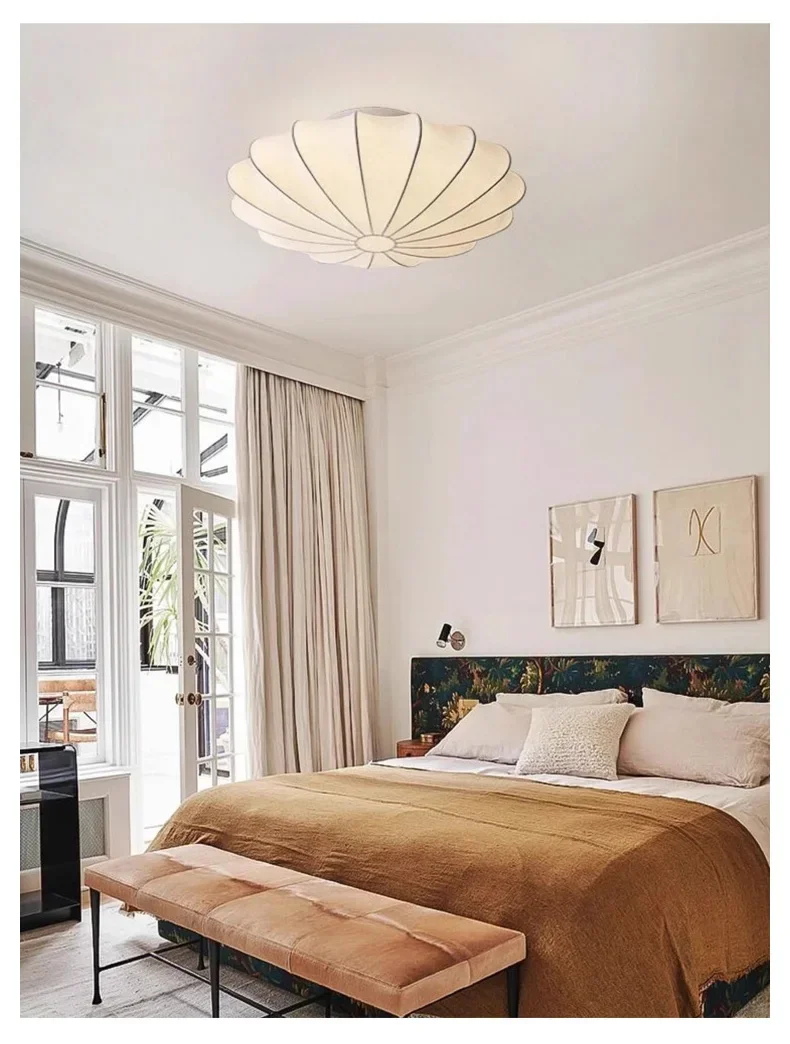 Nordic Silk E27 LED Ceiling Light Minimalism White