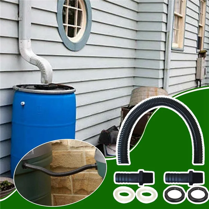 

BHBD-2X Rain Barrel Connection Set Include Connection Hose, Rain Barrel Bushing Rain Collector Rain Barrel Connector Set
