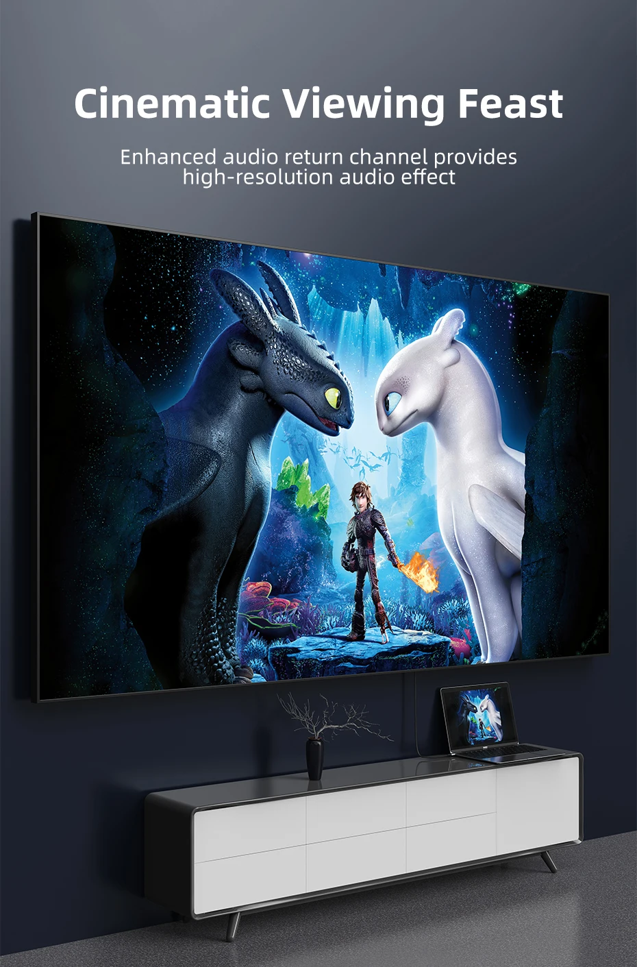 CABLETIME 4K 60Hz USB-C zu HDMI Thunderbolt 3 Typ-C HDMI-Kabel für Samsung Huawei MacBook Pro Air iPhone 17 16 C zu HDMI – Detail 4