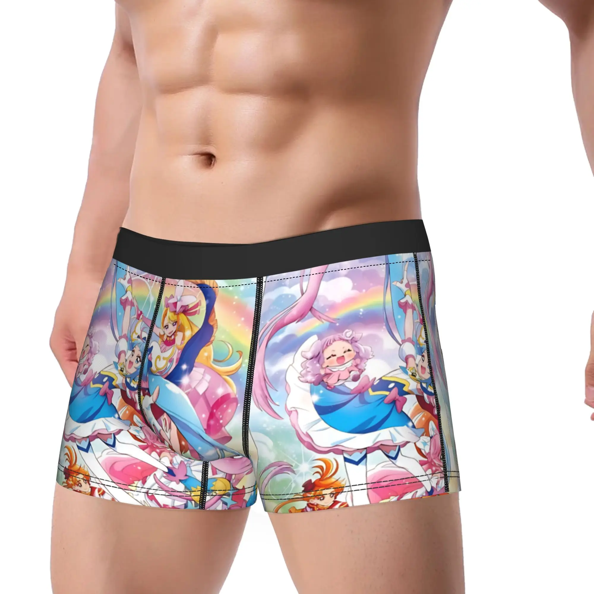 Sky Precure Rainbow Sky Team Print Underwear  Men Panties Printing Funny Boxershorts High Quality Boxer Brief Big Size 2XL