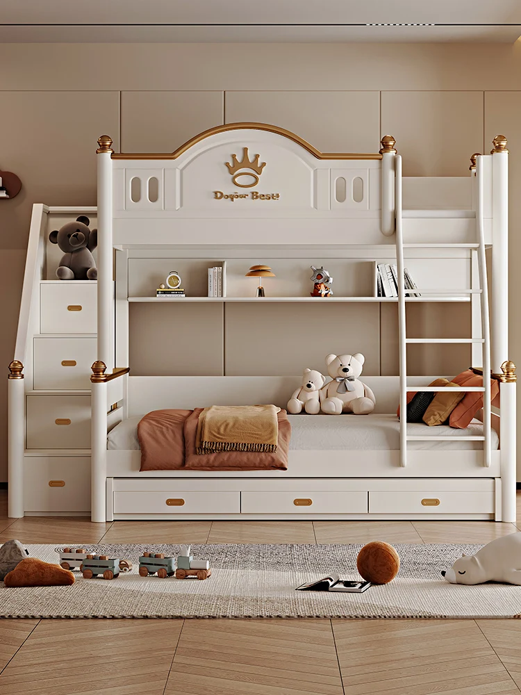 Full solid wood children's bed, high and low bed, mother bed, upper and lower beds, double layered bed